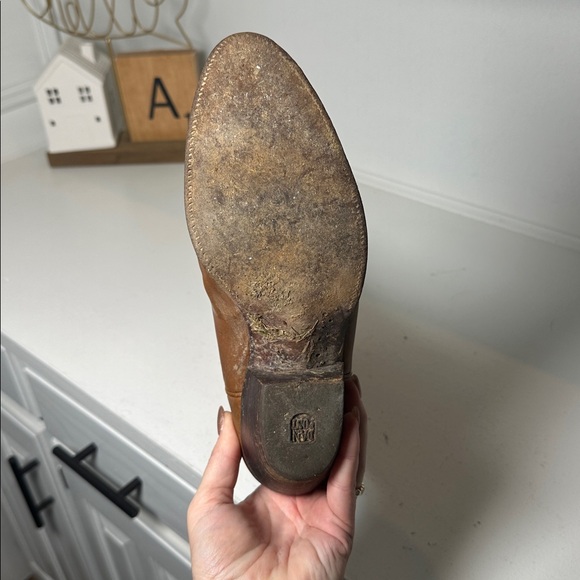 Vintage Dan Post Women’s 7.5C Tan Cowboy Boot Classic Western Leather Made Spain - Picture 8 of 8
